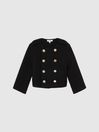 Reiss Black Esmie Junior Tweed Jacket