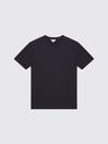 Reiss Navy Cooper Honeycomb Short Sleeve T-Shirt