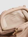 Reiss Blush Elsa Nappa Leather Clutch Bag