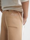 Reiss Camel Tegan Junior Jersey Side Stripe Trousers