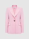 Reiss Pink Blair Regular Single Breasted Wool Blend Blazer