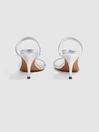 Reiss Silver Emery Leather Double Strap Heels