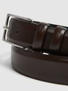 Reiss Chocolate Dante Smooth Leather Belt