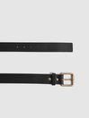 Reiss Black Grayson Leather Rivet Belt