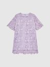 Reiss Lilac Susie Senior Lace T-Shirt Dress