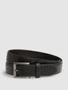 Reiss Black/Gunmetal Albany Leather Belt