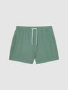 Reiss Bright Green/White Shape Printed Drawstring Swim Shorts