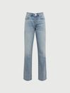 Reiss Light Blue Maisie Cropped Mid Rise Straight Leg Jeans