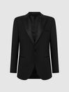 Reiss Black Poker Peak Lapel Modern Fit Single Breasted Tuxedo Jacket