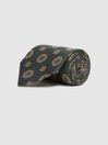 Reiss Dark Emerald Imperio Medallion Printed Silk Tie