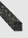Reiss Dark Emerald Imperio Medallion Printed Silk Tie