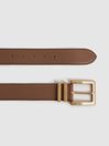 Reiss Camel/Taupe Brompton Leather Belt