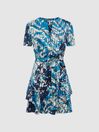 Reiss Blue Posey Ditsy Printed Mini Dress