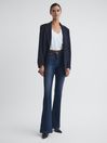 Reiss Mid Blue Beau High Rise Skinny Flared Jeans