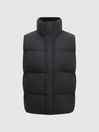 Reiss Black Rains Boxy Puffer Vest