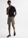 Reiss Khaki Shore Side Adjuster Shorts