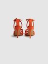 Reiss Bright Orange Eryn Embellished Heeled Sandals