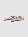 Reiss Silver Eryn Embellished Flat Sandals