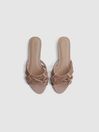 Reiss Nude Eryn Suede Embellished Flat Sandals