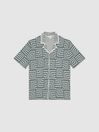 Reiss Sage Milo Abstract Printed Cuban Collar Shirt