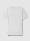 Reiss White Bless Cotton Crew Neck T-Shirt