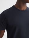 Reiss Navy Melrose Cotton Crew Neck T-Shirt