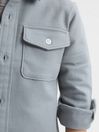 Reiss Soft Blue Carlo Senior Long Sleeve Textured Overshirt