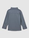 Reiss Airforce Blue Hendon Junior Cotton Long Sleeve Shirt