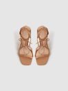 Reiss Biscuit Kate Leather Strappy High Heel Sandals
