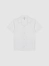 Reiss White Caspa Senior Cotton Jersey Buttoned Shirt