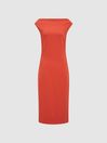 Reiss Coral Zaria Off-Shoulder Bodycon Midi Dress