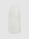 Reiss White Axelle Linen High Rise Skirt