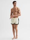 Reiss White/Bottle Green Surf Drawstring Contrast Swim Shorts