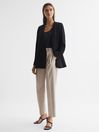 Reiss Stone River High Rise Cropped Tapered Trousers