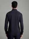 Reiss Navy Voyager Slim Fit Button-Through Travel Shirt
