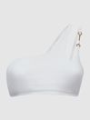 Reiss White Alani One Shoulder Bikini Top