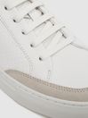 Reiss Sage/White Ashley Low Top Leather Trainers