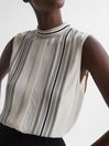Reiss Ivory Mollie Sheer Striped Blouse