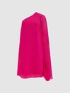 Reiss Pink Fleur Sheer Cape Sleeve Mini Dress