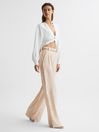 Reiss Nude Izzie Petite Wide Leg Occasion Trousers
