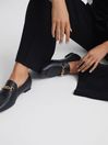 Reiss Black Evan Chain Detail Loafers