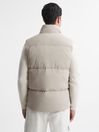 Reiss Stone Westbrook Quilted Funnel Neck Gilet