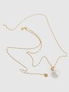 Reiss Gold Twister Maria Black Necklace