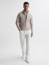 Reiss Stone Flintoff Hybrid Quilt and Knit Zip-Through Jacket