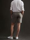 Reiss Olive Searcy Linen Side Adjuster Shorts