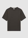 Reiss Washed Black Tate Oversized Garment Dye T-Shirt
