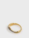 Reiss Gold Aura Maria Black Glitter Ring