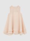 Reiss Pink Alexis Junior Layered Tulle Dress