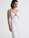 Reiss White Leona Strappy Cotton-Linen Midi Dress
