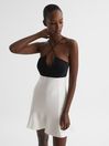 Reiss Black/White Trina Colourblock Strappy Mini Dress